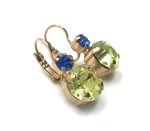 Mariana Earrings Shimmering Sapphire & Jonquil Round Drop Crystal Swarovski My Treasures Coll. - Image 3