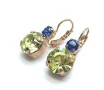 Mariana Earrings Shimmering Sapphire & Jonquil Round Drop Crystal Swarovski My Treasures Coll. - Image 2