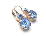 Earrings By Mariana Woman Glitzy Light Sapphire Round Drop Swarovski Crystals - Image 3