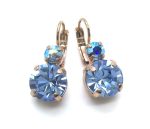 Earrings By Mariana Woman Glitzy Light Sapphire Round Drop Swarovski Crystals