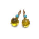 Mariana Earrings Timeless Faceted Peridot Austrian Crystals My Treasures Coll. - Image 2