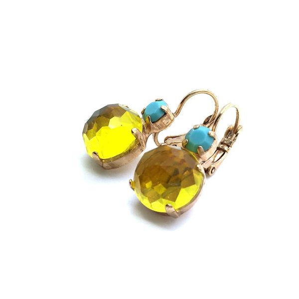 Mariana Earrings Timeless Faceted Peridot Austrian Crystals My Treasures Coll.
