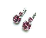 Mariana Earrings Timeless Round Shape Purple Velvet Swarovski Crystals My Treasures Coll. - Image 3