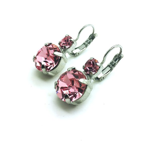 Mariana Earrings Timeless Round Shape Purple Velvet Swarovski Crystals My Treasures Coll.