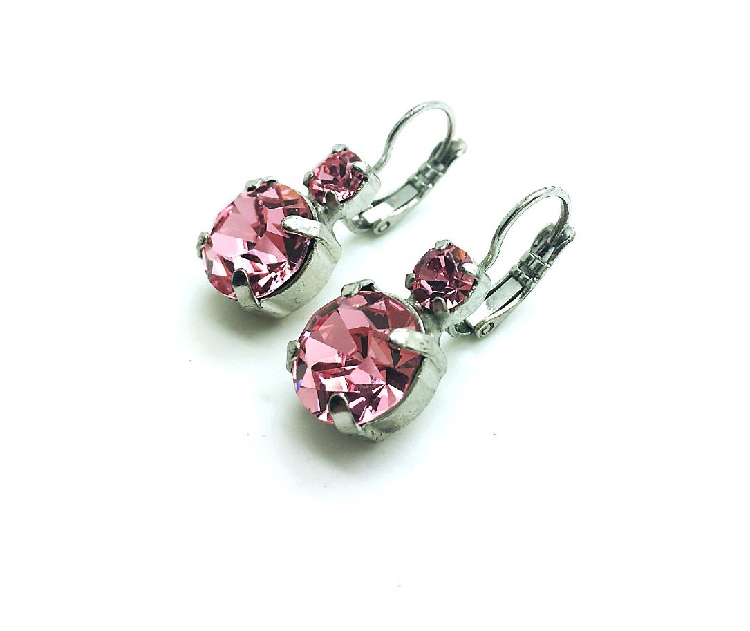 E-1037-277226-SP (3) Mariana Earrings Timeless Round Shape Purple Velvet Swarovski Crystals My Treasures Coll. - Image 1