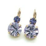 Earrings By Mariana Woman Perfect Round Shape Violet and Blue Swarovski Crystals - Image 2