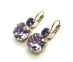 Earrings By Mariana Woman Perfect Round Shape Violet and Blue Swarovski Crystals