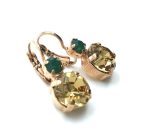 Mariana Earrings Teal Green & Amber Round Drop Crystal Swarovski Midnight in Paris Dancing the Night Away Coll. - Image 3