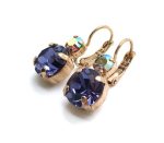 Mariana Earrings Beautiful Round Drop Tanzanite Crystal Swarovski My Treasures Coll. - Image 2