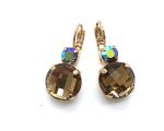 Mariana Earrings Timeless Faceted Lt Smoke Topaz Crystal Swarovski My Treasures Coll.