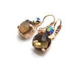 Mariana Earrings Timeless Faceted Lt Smoke Topaz Crystal Swarovski My Treasures Coll. - Image 2