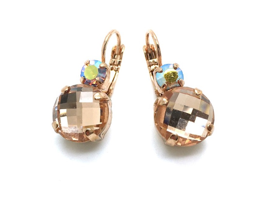 E-1037A-362-RG (2) Mariana Earrings Exquisite Light Peach Faceted Crystal Swarovski 2019 Special Edition - Image 1