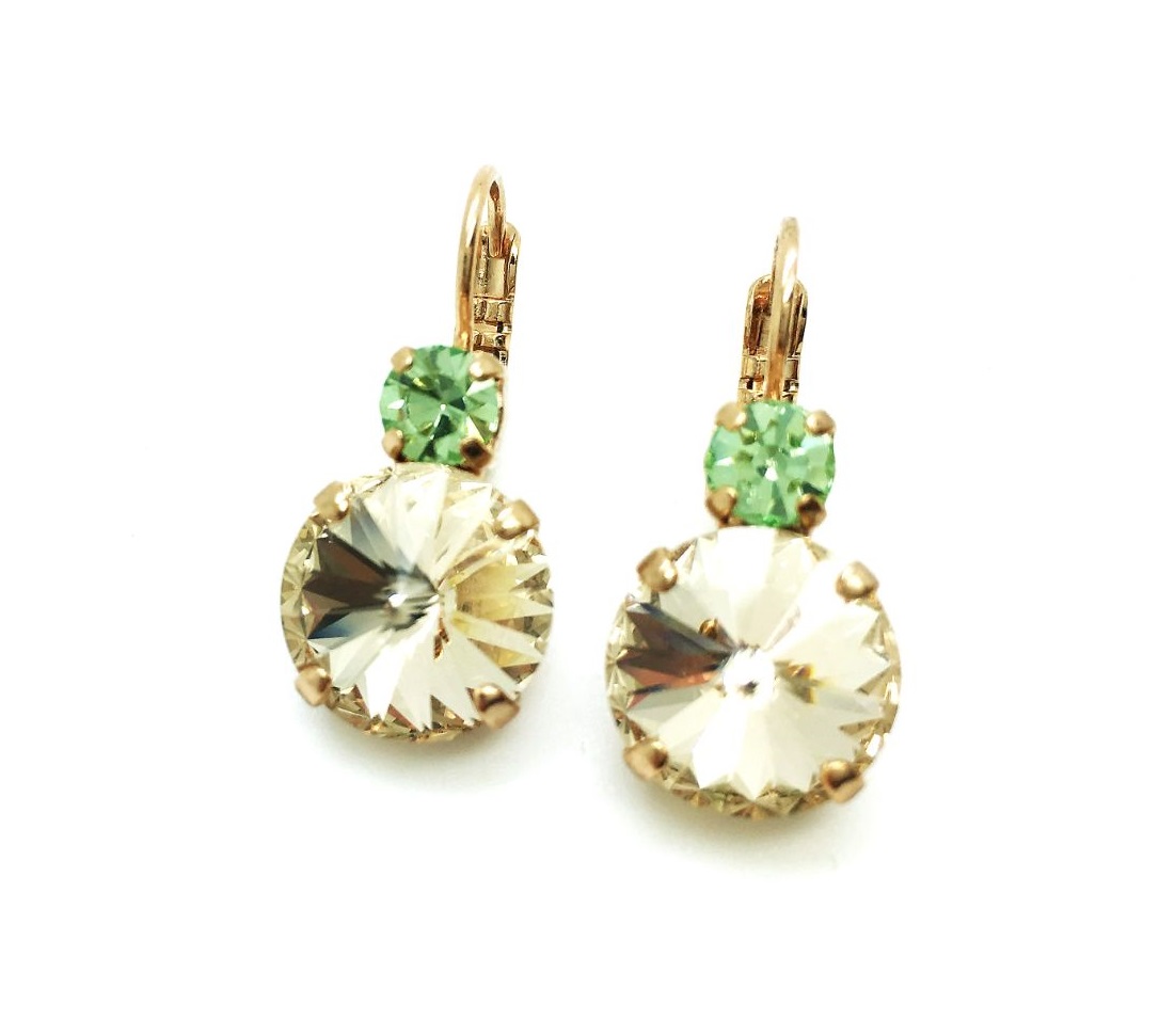 E-1037R-238391-RG6 (5) Mariana Earrings Chrysolite & Silk Crystal Swarovski My Treasures Coll. - Image 1