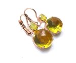 Earrings By Mariana Woman Dainty Lemon Quartz Mineral and Yellow Swarovski Crystals - Image 3