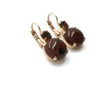 Mariana Earrings Precious Round Drop Red Obsidian Mineral My Treasures Coll. - Image 3