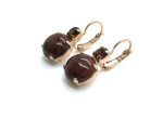 Mariana Earrings Precious Round Drop Red Obsidian Mineral My Treasures Coll. - Image 2