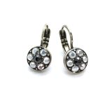 Mariana Earrings Dainty Round Drop Black Austrian Crystals My Treasures Coll.