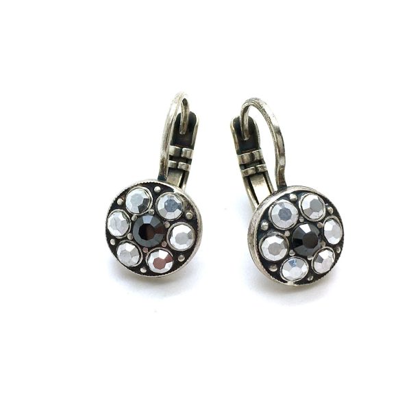 Mariana Earrings Dainty Round Drop Black Austrian Crystals My Treasures Coll.