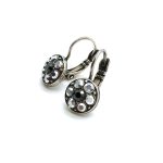 Mariana Earrings Dainty Round Drop Black Austrian Crystals My Treasures Coll. - Image 2
