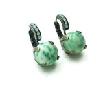 Mariana Earrings Round Jade Zing Ziang Mineral & Pacific Opal Swarovski Crystals My Treasures Coll. - Image 2