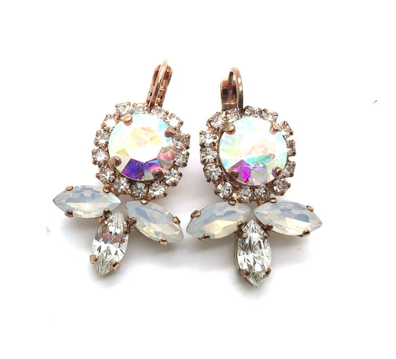 E-1062-4-001-RG6 (2) Mariana Earrings Round & Marquise Austrian Crystals On A Clear Day Sweet Summer Coll. - Image 1