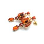 Earrings By Mariana Woman Lovely Chandelier Coral and Padparadscha Swarovski Crystals - Image 3