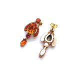 Earrings By Mariana Woman Lovely Chandelier Coral and Padparadscha Swarovski Crystals - Image 2