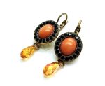 Mariana Earrings Coral & Swarovski Crystal St. Barts Caribbean Life Coll.