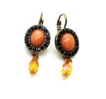 Mariana Earrings Coral & Swarovski Crystal St. Barts Caribbean Life Coll. - Image 3