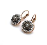 Earrings By Mariana My Treasures Coll. Simply Elegant Black Austrian Crystals - Rose Gold