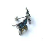 Mariana Earrings Butterfly Shape Lt. Sapphire & Yellow Crystal Swarovski My Treasures Coll. - Image 3