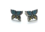 Mariana Earrings Butterfly Shape Lt. Sapphire & Yellow Crystal Swarovski My Treasures Coll.