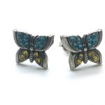 Mariana Earrings Butterfly Shape Lt. Sapphire & Yellow Crystal Swarovski My Treasures Coll.