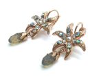 Earrings By Mariana Periwinkle East Meets West Coll. Enchanting Flower & Tear Drop Austrian Crystal - Image 2