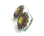 Mariana Earrings Colorful Flower Shape Crystal Swarovski Cuba Caribbean Life Coll. - Image 2
