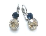 Mariana Earrings Glitzy Round Drop Montana & Golden Shadow Austrian Crystals My Treasures Coll.