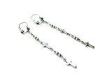 Earrings By Mariana My Treasures Coll. Dangling Two Tier Strand Silver Plated - Image 3