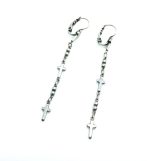 Earrings By Mariana My Treasures Coll. Dangling Two Tier Strand Silver Plated - Image 2