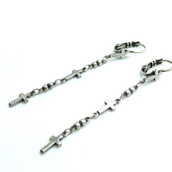 Earrings By Mariana My Treasures Coll. Dangling Two Tier Strand Silver Plated