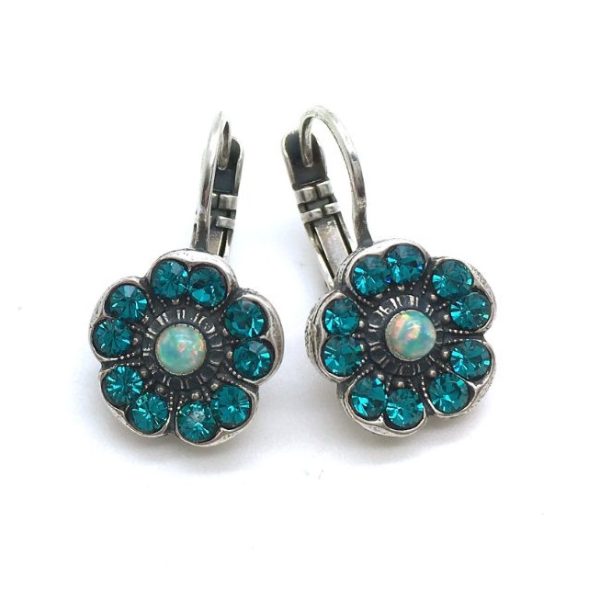 Mariana Earrings Blue Green Floral Crystal Swarovski Spring 2019 Collection