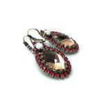 Mariana Earrings Glamorous Light Peach Faceted Crystal Swarovski Pomegranate Silk Road Coll. - Image 3