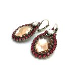 Mariana Earrings Glamorous Light Peach Faceted Crystal Swarovski Pomegranate Silk Road Coll. - Image 2