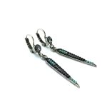 Mariana Earrings Drop Fashionable Jet Black Austrian Crystals Zanzibar Africa Coll. - Image 3