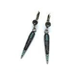 Mariana Earrings Drop Fashionable Jet Black Austrian Crystals Zanzibar Africa Coll. - Image 2