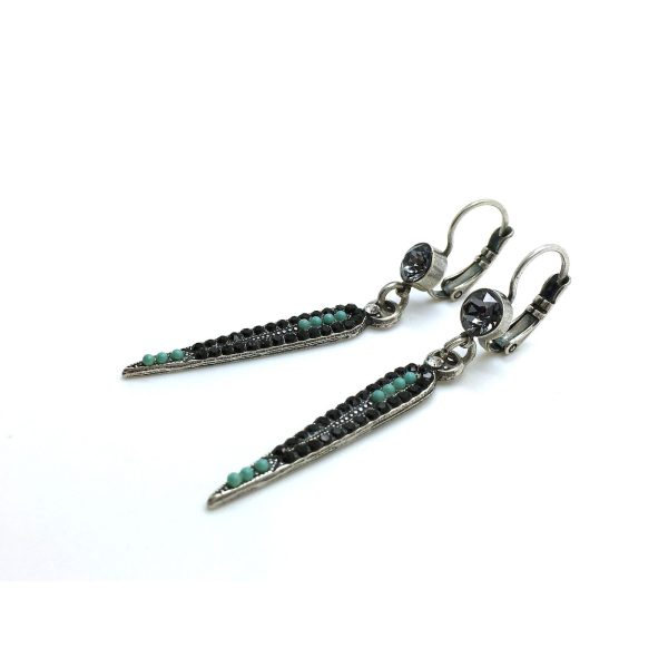 Mariana Earrings Drop Fashionable Jet Black Austrian Crystals Zanzibar Africa Coll.