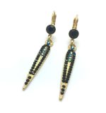 Earrings By Mariana My Treasures Coll. Fashionable Dangling Jet Black Swarovski Crystals - Image 2