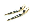 Earrings By Mariana My Treasures Coll. Fashionable Dangling Jet Black Swarovski Crystals