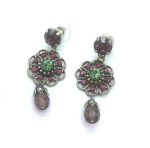 Mariana Earrings Finely Detailed Dangling Crystal Swarovski Cuba Caribbean Life Coll.