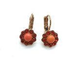 Mariana Earrings Floral Red & Coral Crystal Swarovski Flame Ambrosia Coll. - Image 2