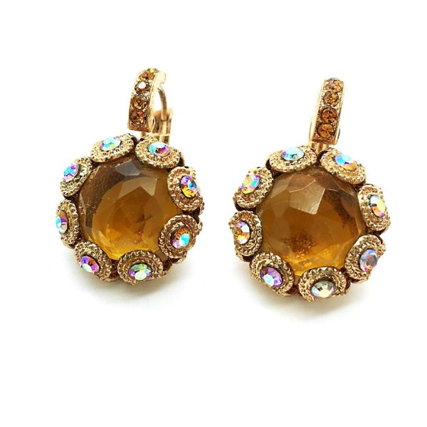 Mariana Earrings Madera Quartz Flower Shape My Treasures Coll.